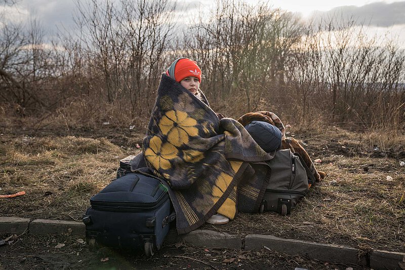 Mädchen auf der Flucht aus der Ukraine