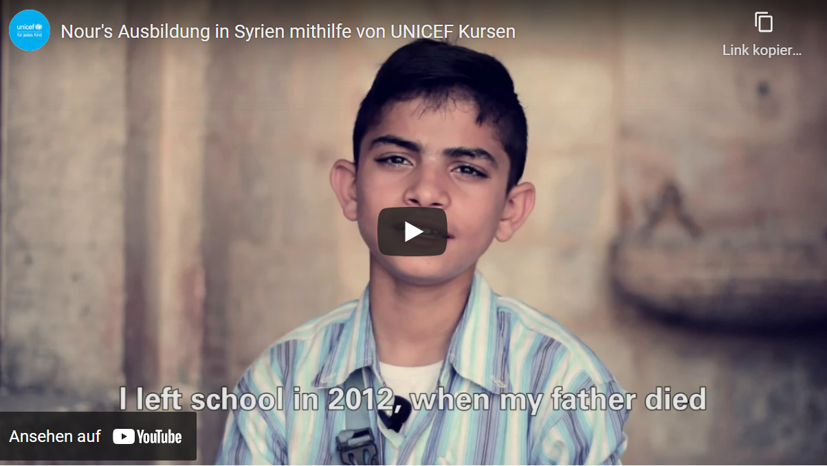 Nour's Ausbildung in Syrien in UNICEF Kursen Video