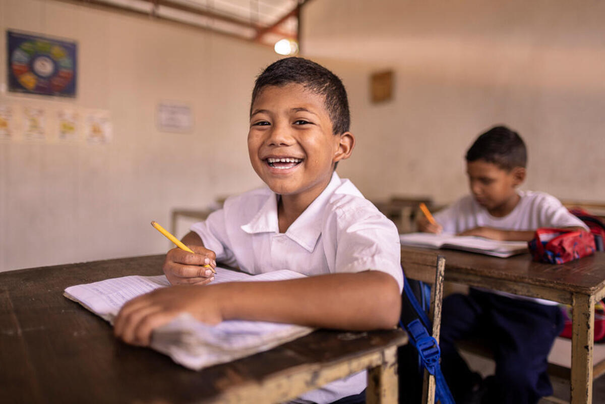 Kinder in einer Schule in Venezuela